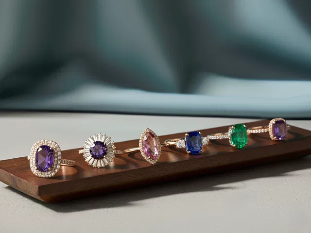 Coloured Gemstone Engagement Rings